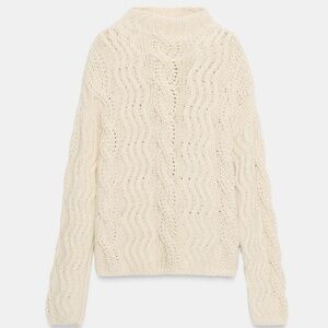 NWT  COTTON WOOL & LINEN CABLE-KNIT sweater (MED)